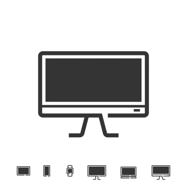 Иконка Вектора Экрана Mointor Иконки Рабочего Стола Компьютера — стоковый вектор
