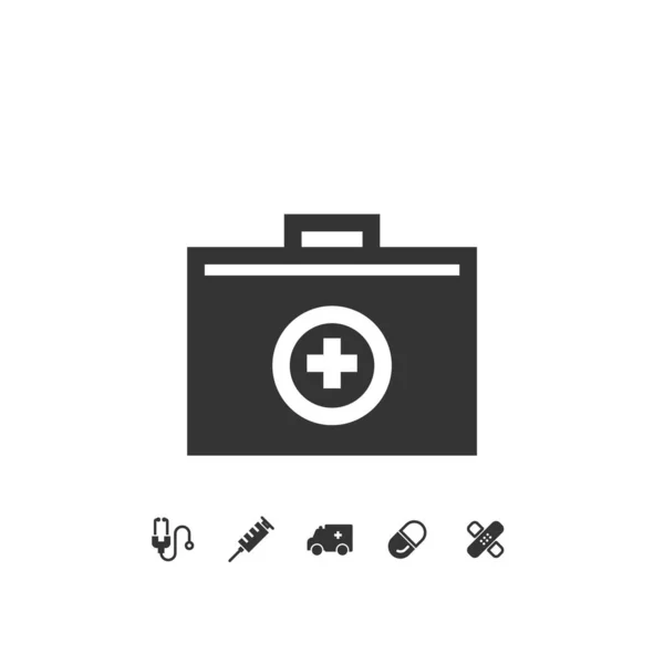 Boîte Premiers Soins Icône Vectorielle Boîte Urgence Médicale Icône — Image vectorielle