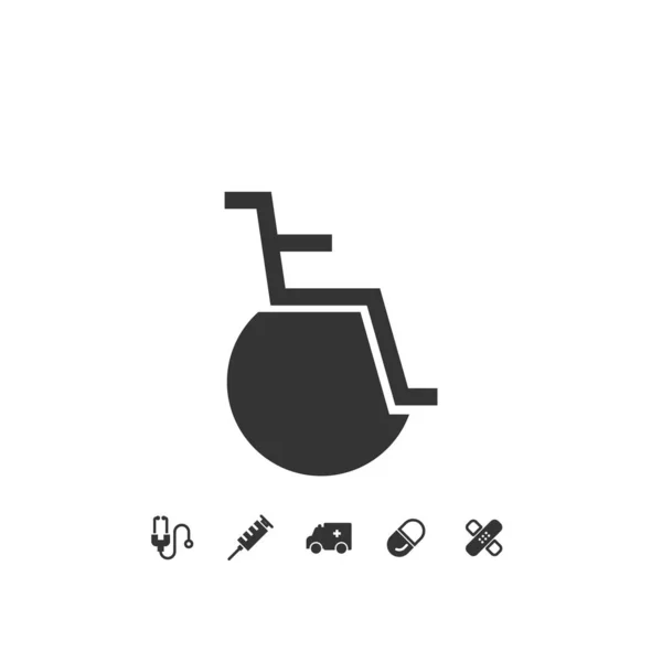 Rolstoel Gehandicapt Vector Pictogram Illustratie Handicap — Stockvector