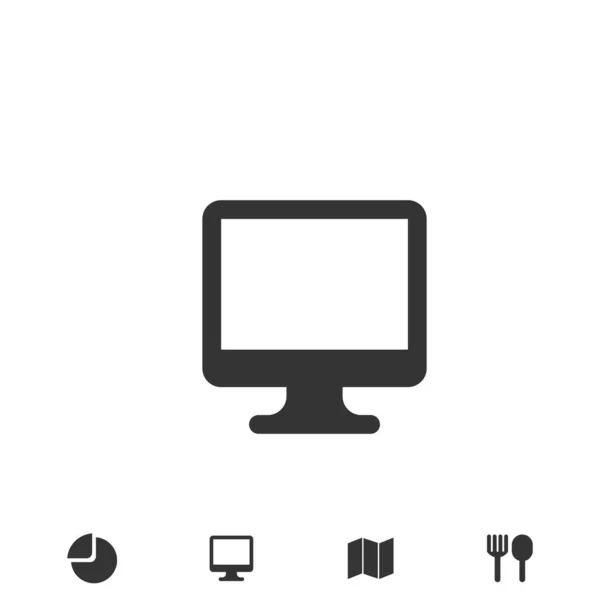 Monitor Vector Icono Pantalla — Archivo Imágenes Vectoriales