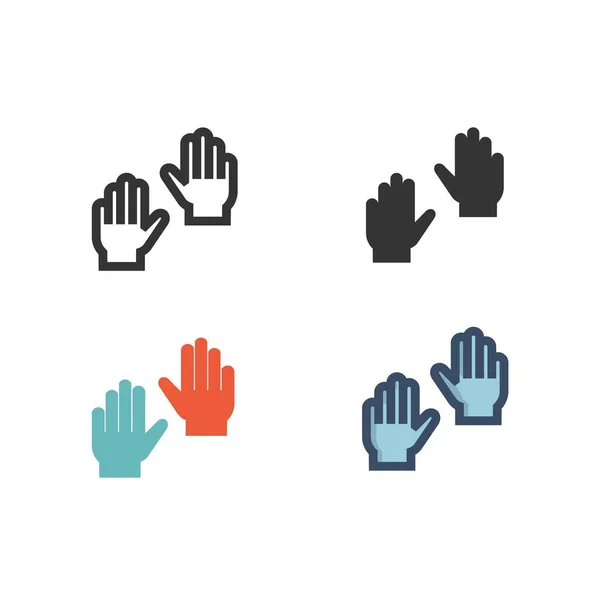 Handschuhe Vektor Symbol Hand Winter Tragen Warme Hände Symbol — Stockvektor