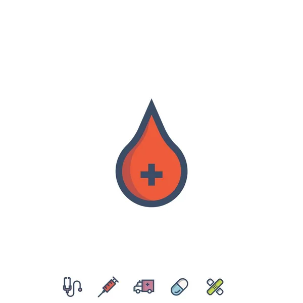 Пожертвувати Кров Вектор Значок Медичний Лікарняний Символ — стоковий вектор