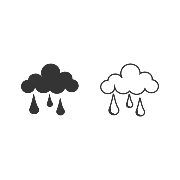 Pioggia Clud Vettore Icona Stagione Delle Piogge Tempo — Vettoriale Stock