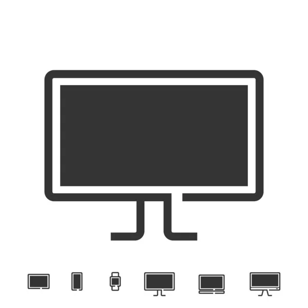 电视矢量图标屏幕用于电影网站和平面设计图标 — 图库矢量图片