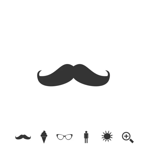 Schnurrbart Bart Vektor Ikone Männer Haare — Stockvektor