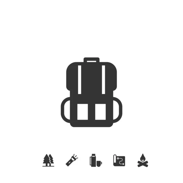 Camping Tas Pictogram Vector Illustratie Voor Website Grafisch Ontwerp — Stockvector