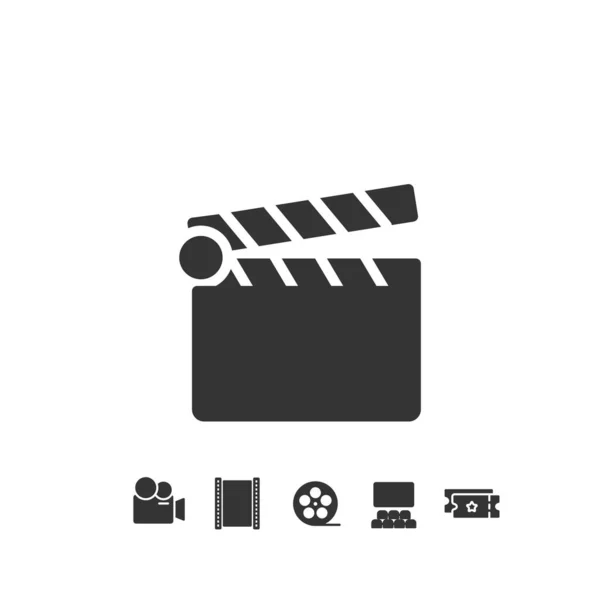 Película Clapper Icono Vector Ilustración Diseño — Archivo Imágenes Vectoriales