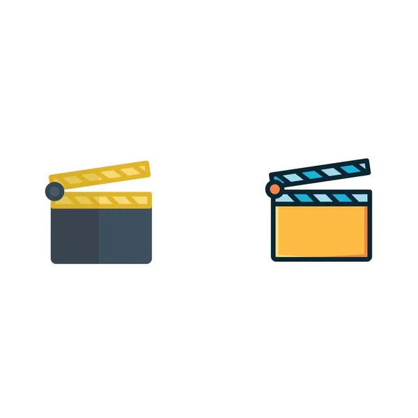 Film Clapper Pictogram Vector Illustratie Ontwerp — Stockvector