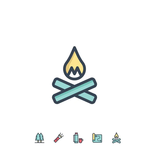 Camp Fire Icon Vector Illustration Website Graphic Design — 스톡 벡터