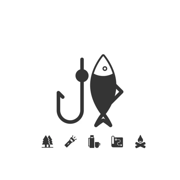 Ícone Pesca Ilustração Vetorial Para Site Design Gráfico —  Vetores de Stock