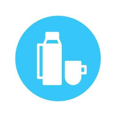 Web sitesi ve grafik tasarımı için matara ve kupa vektör çizimi