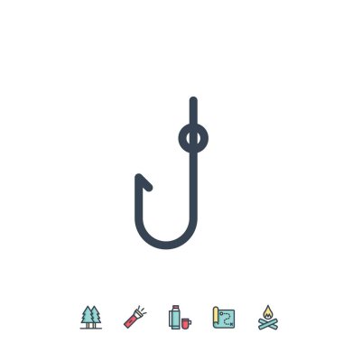 Web sitesi ve grafik tasarımı için olta kancası vektör illüstrasyonu