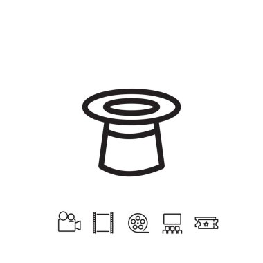 Sihirli şapka simgesi vektör çizimi