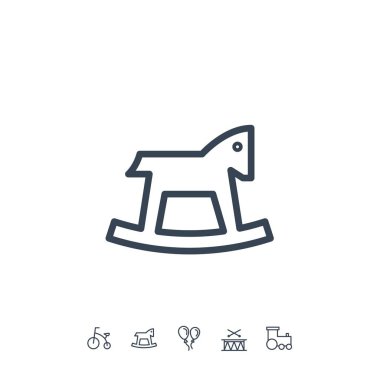 Web sitesi ve grafik tasarımı için sallanan at ikonu vektör çizimi