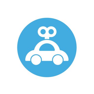 Web sitesi ve grafik tasarımı için oyuncak araba ikonu vektör illüstrasyonu