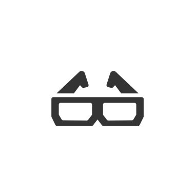 3B film gözlüğü ikon vektör illüstrasyon tasarımı