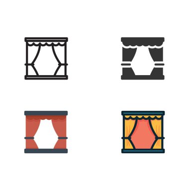 sahne perde simgesi vektör illüstrasyon tasarımı