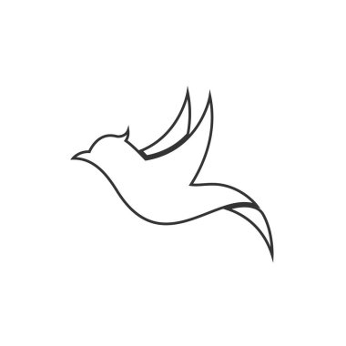 güvercin kuş simgesi vektör çizimi tasarımı