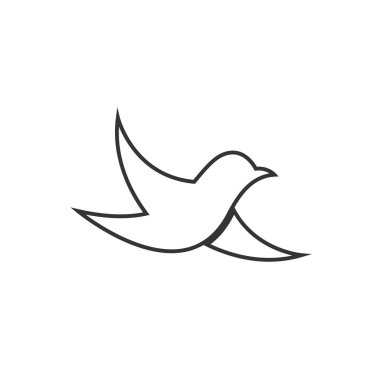 Uçan kuş simgesi vektör çizimi