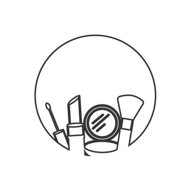 makyaj moda ikonu vektör illüstrasyon tasarımı