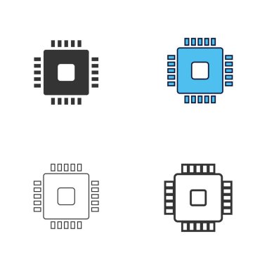 bilgisayar çipi simgesi vektör çizimi tasarımı