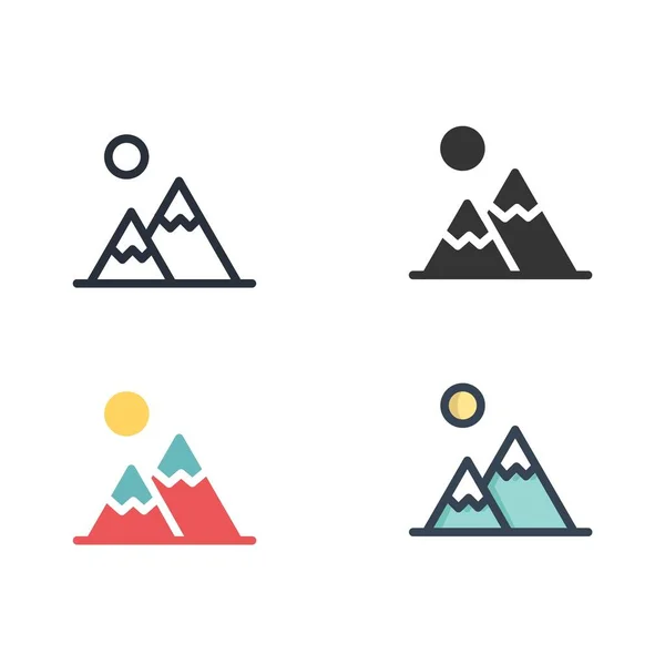 Icono Montaña Vector Ilustración Para Sitio Web Diseño Gráfico — Vector de stock