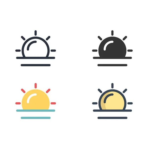 Icono Puesta Sol Ilustración Vectorial Para Sitio Web Diseño Gráfico — Vector de stock