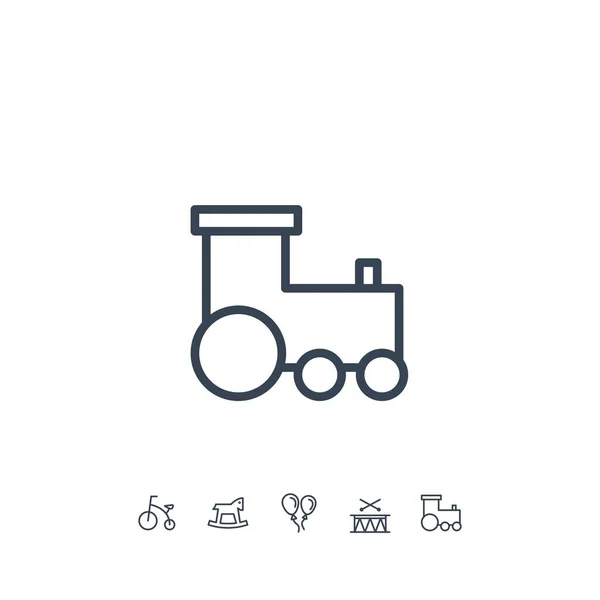 Trein Speelgoed Pictogram Vector Illustratie Voor Website Grafisch Ontwerp — Stockvector