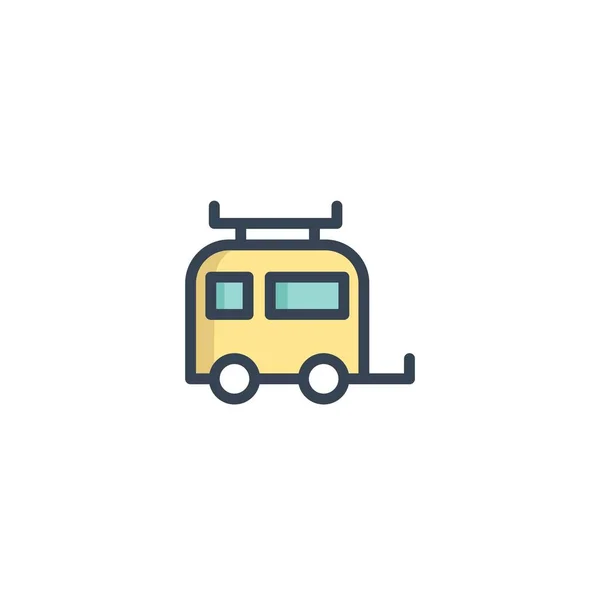 Aanhangwagen Pictogram Vector Illustratie Ontwerp — Stockvector