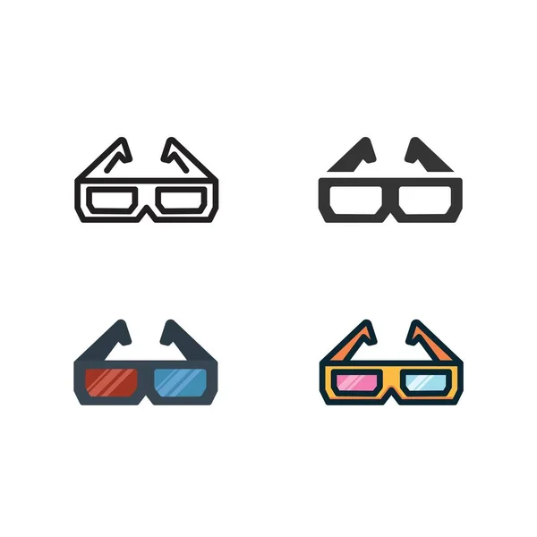 Film Szemüveg Ikon Vektor Illusztráció Tervezés — Stock Vector
