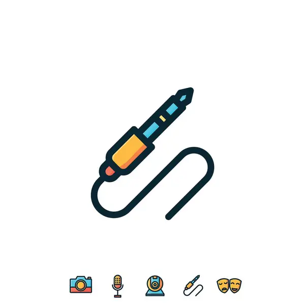 Aux Cable Icon Vector Illustration Design — 스톡 벡터