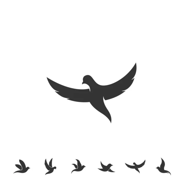 Desenho Ilustração Vetor Ícone Pássaro Voador — Vetor de Stock
