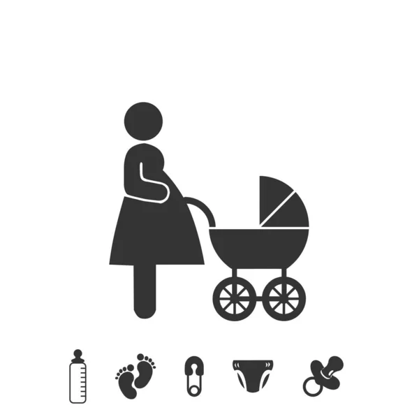 Baby Matka Ikona Vektor Ilustrace Design — Stockový vektor