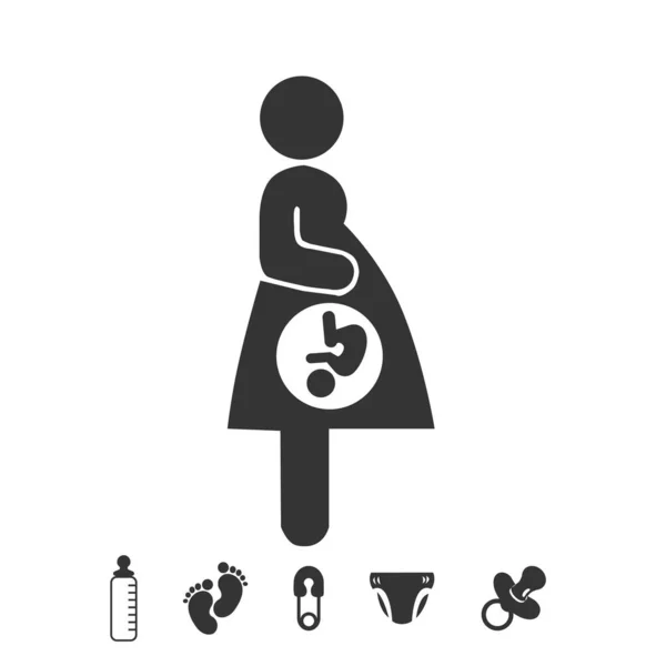 Дизайн Векторной Иллюстрации Беременной Женщины — стоковый вектор
