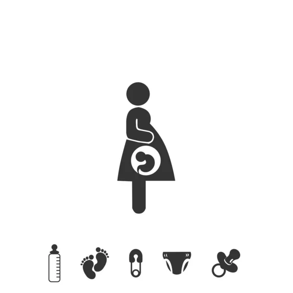 Mujer Embarazada Icono Vector Ilustración Diseño — Archivo Imágenes Vectoriales