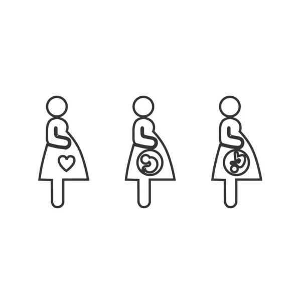 Mujer Embarazada Icono Vector Ilustración Diseño — Vector de stock