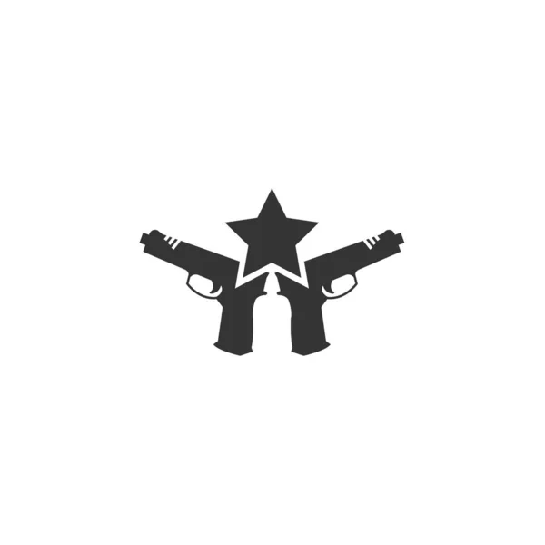Esercito Pistola Pistola Icona Vettoriale Illustrazione Disegno — Vettoriale Stock