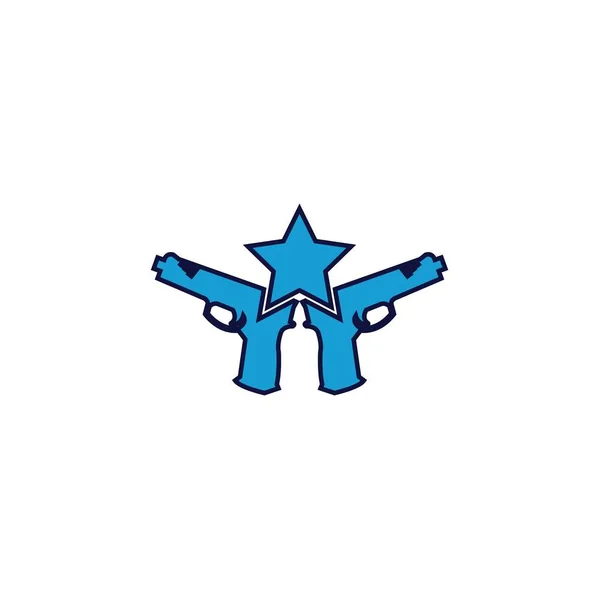 Армія Поліцейський Пістолет Значок Векторні Ілюстрації Дизайн — стоковий вектор