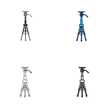 kamera tripod stand simge vektör illüstrasyon tasarımı