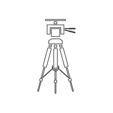 kamera tripod stand simge vektör illüstrasyon tasarımı
