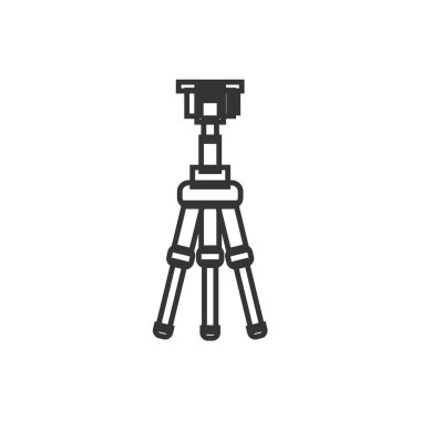 kamera tripod stand simge vektör illüstrasyon tasarımı