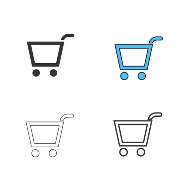 Alışveriş tramvayı ikon vektör çizimi tasarımı