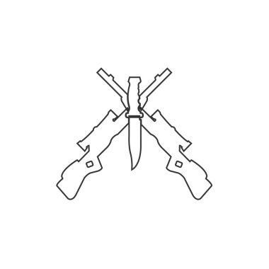 Ordu silah ikonu vektör çizimi tasarımı