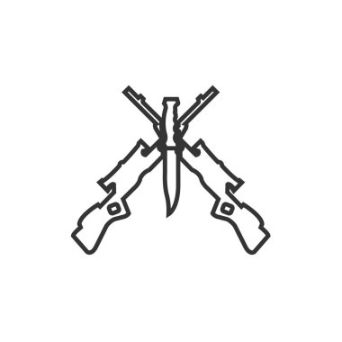 Ordu silah ikonu vektör çizimi tasarımı