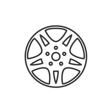 araba tekerleği jant ikon vektör çizimi tasarımı