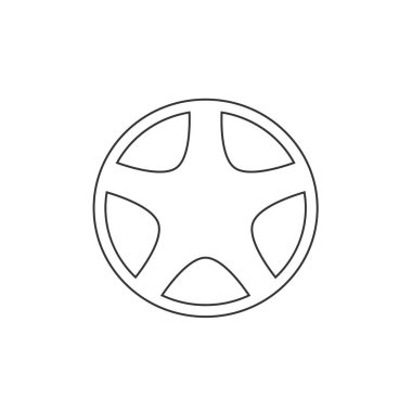 araba tekerleği jant ikon vektör çizimi tasarımı