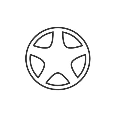 araba tekerleği jant ikon vektör çizimi tasarımı