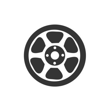 araba tekerleği jant ikon vektör çizimi tasarımı