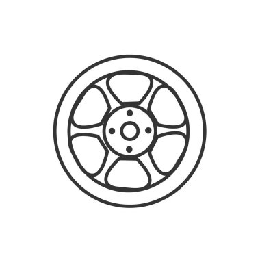 araba tekerleği jant ikon vektör çizimi tasarımı