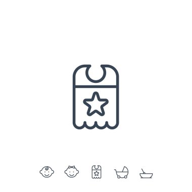 bebek önlüğü web sitesi ve grafik tasarımı için vektör illüstrasyonuName